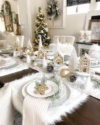 Amazing Winter White Christmas Decor Ideas Christmas Table Centerpieces Christmas Table Decorations Centerpiece Gold Christmas Decorations