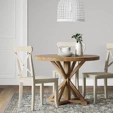 Set Of 2 Litchfield X Back Dining Chair Antique White Threshold Small Dining Table Round Wooden Dining Table Dining Table In Kitchen