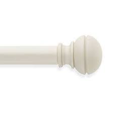 The Farmhouse Collection Cambridge Adjustable Curtain Rod In Distressed Ivory Curtain Rods Single Curtain Rods Decorative Curtain Rods