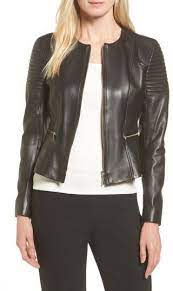 Boss Sakumaya Leather Jacket Nordstrom Jacket Outfit Women Jackets Leather Jacket