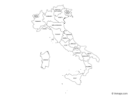 This blank map of italy is a vector file editable with any graphic design software. Outline Map Of Italy With Regions Free Vector Maps