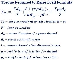 Torque Required To Raise Load Calculator