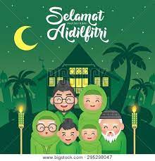 Hari raya aidilfitri is a joyous celebration that involves happy feasting in homes everywhere where family members greet one another with selamat hari raya. Hari Raya Aidilfitri Is An Important Religious Holiday Celebrated By Muslims Worldwide That Marks The End Of Ramadan Also Known As Eid Al Fitr Happy Muslim Family Vector Illustration Poster Id 295298047