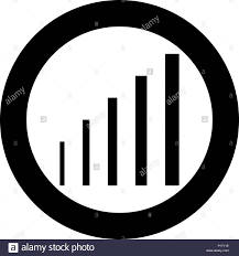 Growth Chart Icon Black Color In Circle Round Vector I Stock