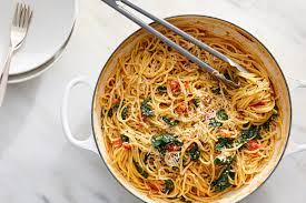 One Pot Spaghetti With Cherry Tomatoes And Kale Recipe Nyt Cooking