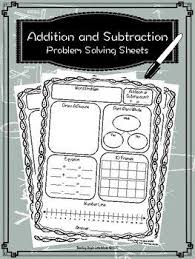 Addition And Subtraction Problem Solving Sheets Subtraction Math Problem Solving Strategies Addition And Subtraction