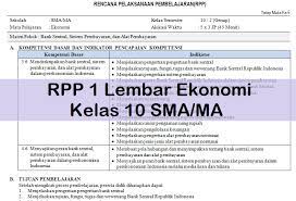 Check spelling or type a new query. Rpp 1 Lembar Ekonomi Kelas 10 Sma Ma Antapedia Com