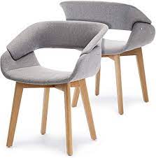 Artificial brown woven leather accent chairs set of 2 cognac lounger bandelier indoor mid century modern side chair oversized recliner natural green wood frame leisure for reading. Amazon Com Ivinta Modern Dining Room Chair Set Of 2 For Kitchen Mid Century Upholstered Fabric Accent Chair With Solid Wood Legs Chairs