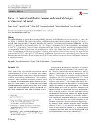 Thermally modified timber is wood at which the composition of the cell wall material and its physical properties are modified by exposure to temperatures greater than 160 °c. Pdf Impact Of Thermal Modification On Color And Chemical Changes Of Spruce And Oak Wood