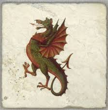 William Morris Dragon Tile Japanese Dragon Lambton Worm Dragon Wyvern Dragon Medieval Dragon Bestiary Medieval
