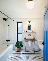 Black And White Penny Tile Floor Bathroom Garden St Residence By Pavonetti Office Of Design Bathroom Inspiration Small Bathroom Bathrooms Remodel