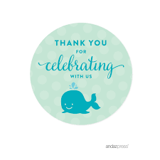 Thank You For Celebrating With Us Navy Blue Boy Whale Nautical Baby Shower Round Label Stickers 40 Pack Walmart Com