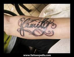 A family tattoo can be done on your fingers, wrist, hand, neck, behind the ear, face, and elbow if you prefer minimal designs. Word Family Tattoos Tattoospedia Family Tattoos Family Tattoo Designs Tattoo Designs Men
