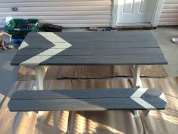 Stain Painted Picnic Table Picnic Table Makeover Outdoor Picnic Tables Painted Picnic Tables