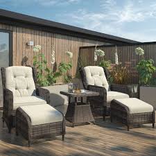 All seats come with a comfortable back and seat cushions with removable covers for easy cleaning. Reclining Rattan Sun Lounger Set In Brown Aspen Outdoor Furniture123