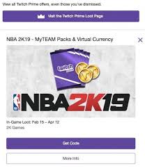 Our nba 2k20 locker codes 2021 has the latest list of working code. Nba 2k19 Twitch Prime Loot How To Get Free Vc Myteam Packs