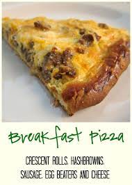 Breakfast Pizza Crescent Rolls Hash Browns Sausage Egg Beaters And Cheese Quick Breakfas Breakfast Pizza Crescent Roll Breakfast Quick Breakfast Recipes