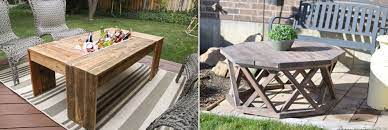 Use repurposed materials, reclaimed wood or use an old coffee for an upcycling project. Diy Outdoor Table Ideas With Cool And Convenient Designs