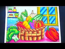 Tanaman buah dalam pot juga bisa menjadi tanaman hias. Menggambar Dan Mewarnai Sayuran Dalam Keranjang Dengan Gradasi Crayon How To Draw Vegetable Basket Youtube Menggambar Kreatif Gambar Simpel Warna