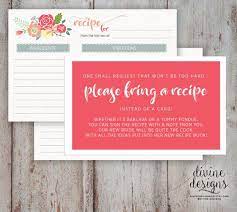 Recipe Card Bridal Shower Please Bring A Recipe Cute Bridal Shower Idea Instant Download Bridal Shower Quotes Tea Party Bridal Shower Country Bridal Shower