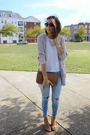 7 Fall Outfit Ideas You Ll Want To Wear All Season Long Light Blue Jeans Outfit Light Colored Jeans Outfit Fashion
