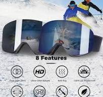 Ski Goggles OTG Adult Magnetic Anti-fog Ski Goggles 100% UV