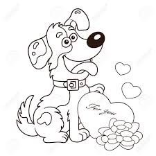 Find out more about valentines and get inspirations for cards. Coloring Page Outline Of Cartoon Dog With Flowers And Heart Greeting Card Birthday Valentine S Day Coloring Book For Kids Royalty Free Cliparts Vectors And Stock Illustration Image 126005825