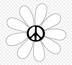 Get hold of these colouring sheets that are full of peace sign images and offer them to your kid. Peace Sign With Flowers Hippie Symbols Black And White Clipart 768045 Pikpng