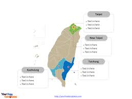 Physical map of taiwan showing major cities, terrain, national parks, rivers, and surrounding countries with international borders and outline maps. Free Taiwan Map Template Free Powerpoint Templates