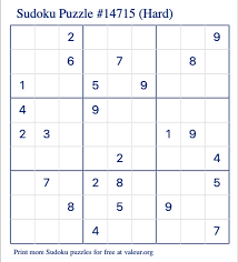 Include solutions add small numbers and rules. Free Printable Hard Sudoku With The Answer 14715