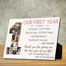 Tomorrow will be the one year anniversary of not only the best sports film of the 2010s but also the also, on november 15th is the one year anniversary of my writing blog and i want to do something. One Year Anniversary Photo Collage Desktop Plaque 365canvas