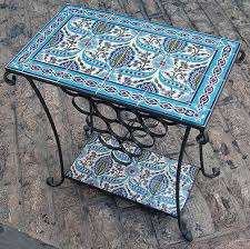 Tiled Table By Sandrouni Armenian Ceramics In Jerusalem Tile Tables Woodworking Projects Table Decor