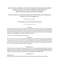 Teori / kerangka konsep (conceptual. Pdf Concept Parr Can Increase Employee S Motivation And Improving Productivity In Workplace
