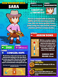 Hey hey how u get this many ideas amazing work supercell should definitely made some brawler ideas from this awesome work gg bro. New Brawler Idea Sara If Someone Wants To Use The Template I Will Leave A Link In The Comments Brawlstars