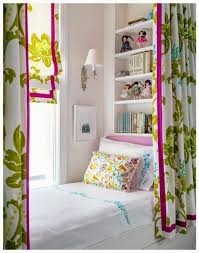 Bookshelf Head Board Curtains All Around Next To Window Perfect Reading Nook By Day Cozy Bed By Night Bed Nook Girl Room Home