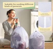 Amazon.com: Fine Style 12 Pcs Mesh Laundry Bags with Drawstring - Heavy  Duty White Mesh Bags, Machine Washable, Ideal for Delicates, College Dorm :  ...