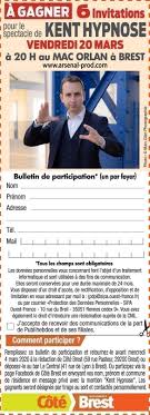Plusieurs fois par jour on accède à cet état d'hypnose lorsqu'on lit un. A Gagner Six Invitations Pour Le Spectacle De Kent Hypnose Au Mac Orlan A Brest Cote Brest