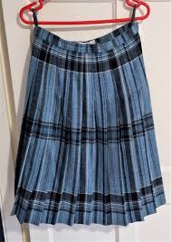 Dunedin vintage blue tartan pleated wool skirt – The Frockery