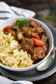 Easy ground beef goulash recipe | pear tree kitchen from peartreekitchen.com traditional hungarian goulash is a beef and vegetable dish seasoned with paprika that is usually served over buttered noodles for a hearty, satisfying meal. Easy Hungarian Goulash Recipe The Forked Spoon
