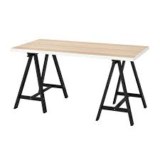 Linnmon Oddvald Tafel Wit Wit Gelazuurd Eikeneffect Zwart 150x75 Cm Ikea Ikea Tafel Spaanplaat
