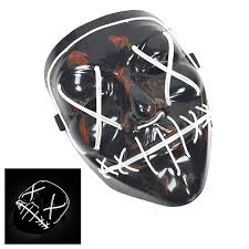 Wholesale Light Up Purge Mask Led Scary Halloween Cosplay Masks For Adults Kids White Aulola Uk