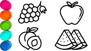 Click the images below to get the blow ups to save and print. Cute Fruits The Birthday Cake Simple Coloring Pages For Kids Video For Toddler Youtube