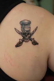 Check spelling or type a new query. Tiny Chef Skull With Crossed Swords Tattoo On Right Back Shoulder