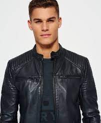 Superdry Leather Quilt Racer Jacket Black Leather Jacket Leather Jacket Style Racer Jacket