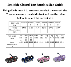 Sea Kidz Kids Children Waterproof Hiking Sport Closed Toe Athletic Sandals Toddler Little Kid Big Kid