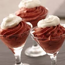 Red Velvet Mousse With Vanilla Whipped Cream Recipe Desserts Cream Recipes Lemon Cookies Easy