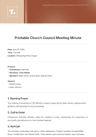 Free Church Staff Meeting Minutes Template to Edit Online