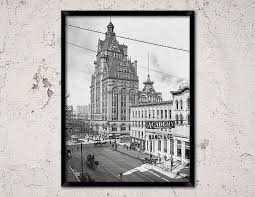 Milwaukee Wisconsin Art Print 1900 Wisconsin Street Pabst Building And Academy Thanhouser Company Vintage Milwaukee Photography Wisconsin Art Art Prints Art