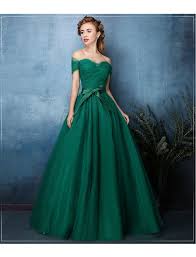 Off Shoulder Vintage Style Ball Gown Evening Dresses Prom Green Prom Dress Ball Gowns
