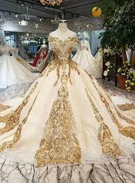 Champagne Ball Gown Sequins Gold Sequins Appliques Off The Shoulder Wedding Dress Ball Gowns Gowns Ball Gowns Wedding